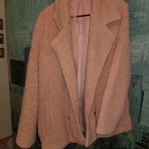 Women's Plush Pink Teddy Jacket
